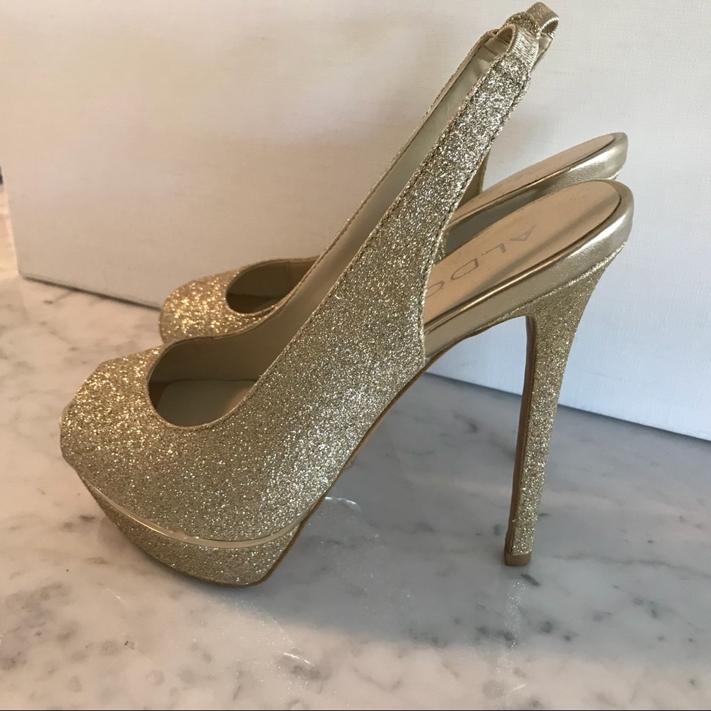 Aldo Gold Slingback Heels